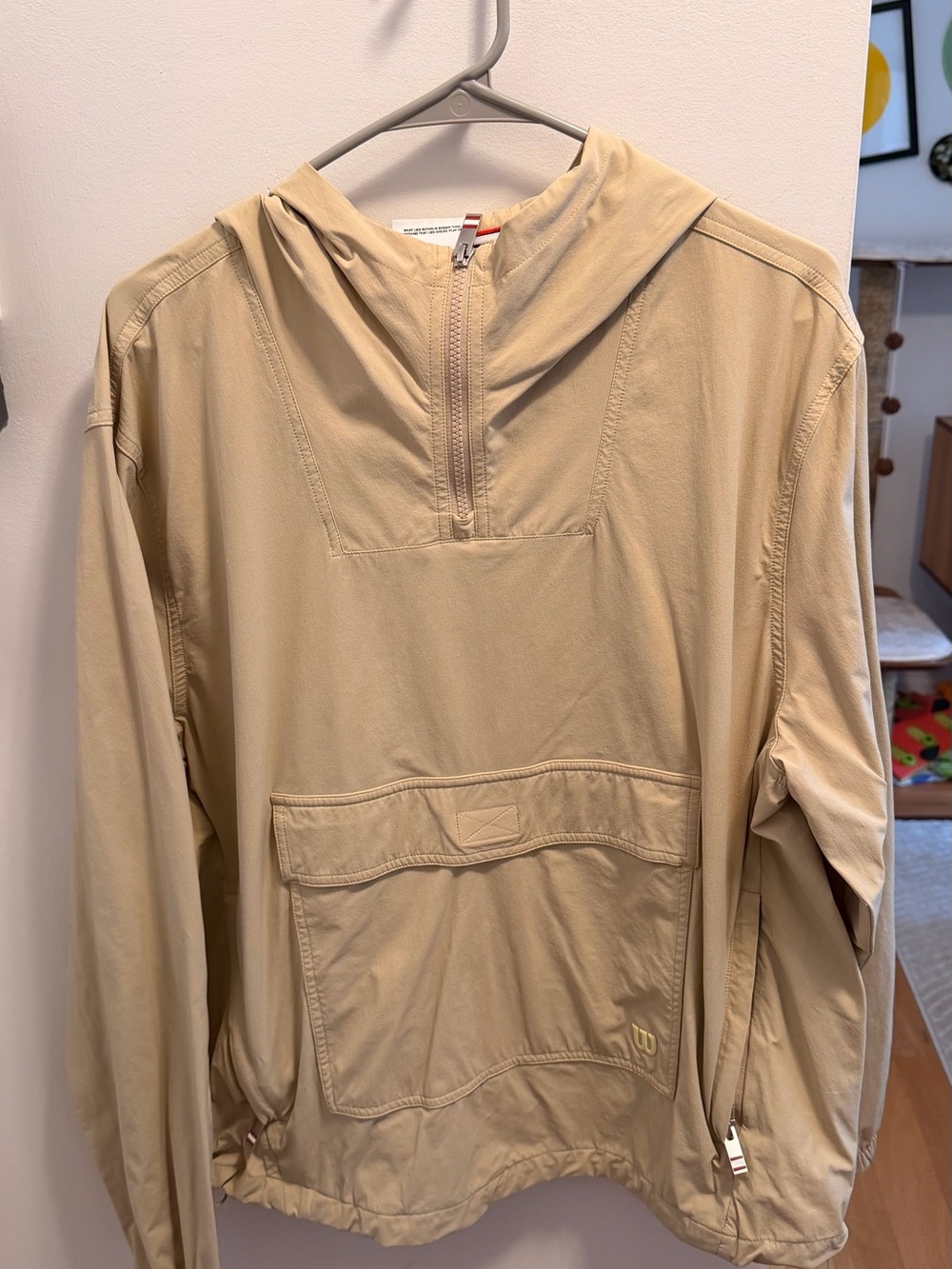 Wilson Tan Hooded Windbreaker Jacket